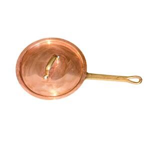 Vintage 50s 60s Centuria Baumlin Copper Brass Made in France Lidded Pan